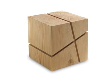 J+I CROCETTA - Low solid cedar wood stool (Request Info).
