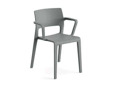JUNO 02 - Polypropylene garden chair with armrests (Request Info).