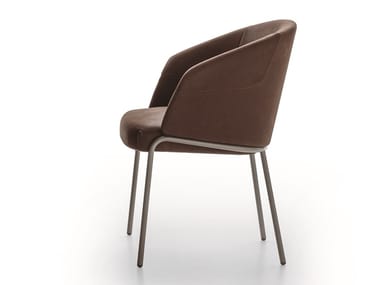 CENTRAL PARK - Leather chair with armrests (Request Info).
