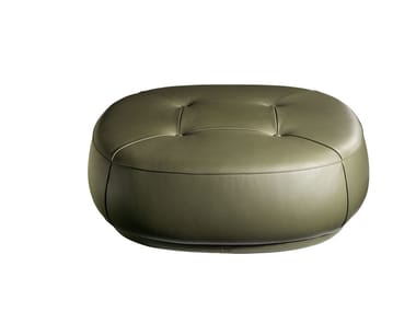 LEPLI' - Upholstered leather pouf (Request Info).
