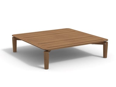 LEVANTE 012 - Low square teak garden side table (Request Info).