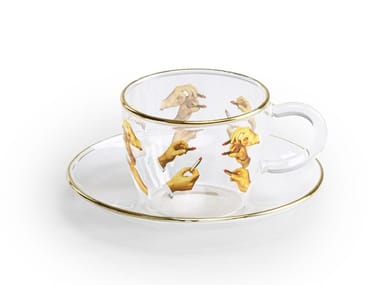 LIPSTICKS - Borosilicate glass espresso cup with saucer (Request Info).