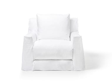 LOLL 01 - Fabric armchair with removable cover with armrests (Request Info).