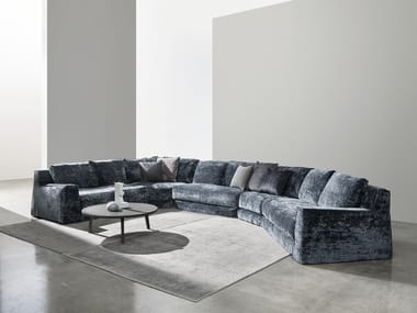 LOLL COMP. 11 - Sectional curved fabric sofa (Request Info).