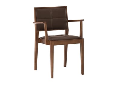 MANILA SO2113 - Stackable beech easy chair with armrests (Request Info).