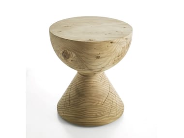 MAYA - Low stool in solid cedar wood (Request Info).