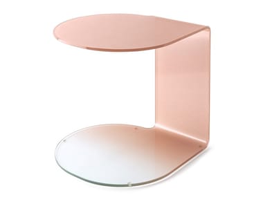 MERIAN - Screen printed glass side table (Request Info).