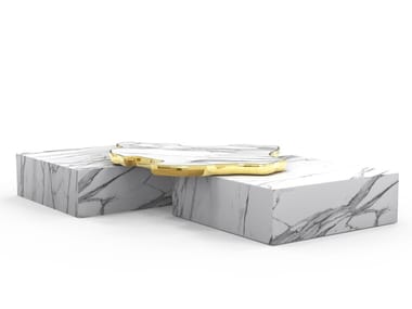 NAVARRA - Low marble coffee table for living room (Request Info).