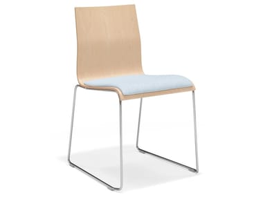 NOA I - Sled base stackable beech training chair (Request Info).