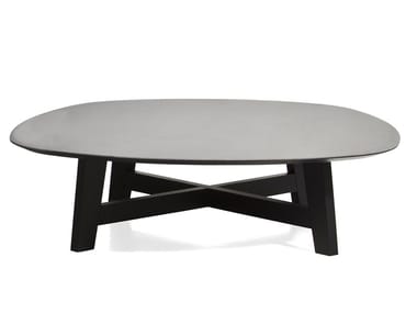 PHOENIX - Oval Laminam¢ç or Alpi¢ç coffee table with wooden base (Request Info).