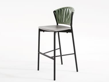PIPER 150 - High stool in aluminum and resin with footrest (Request Info).
