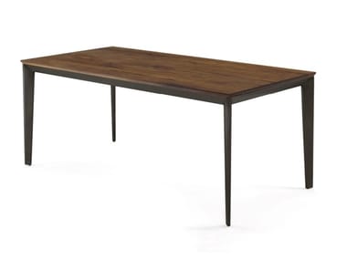 PRIME WOOD FIX - Rectangular table with solid wood top and iron base (Request Info).