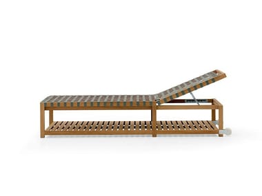 NETWORK 142 - Recliner teak sun lounger with castors (Request Info).