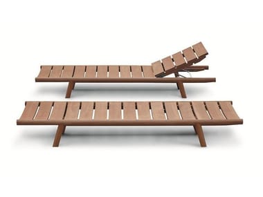 ORSON - Recliner teak sun lounger with castors (Request Info).