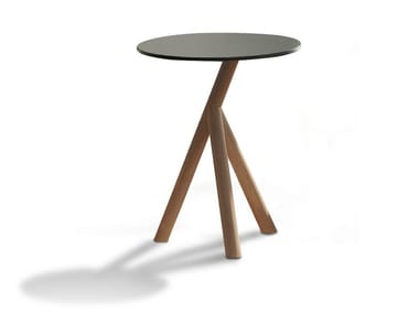STORK - Round teak garden side table (Request Info).