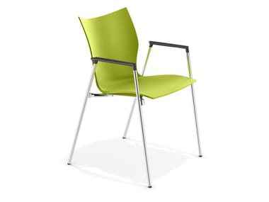 LYNX III - Plastic chair with armrests (Request Info).
