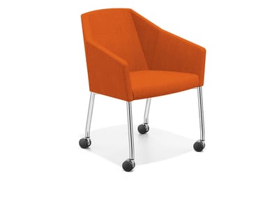PARKER III - Fabric easy chair with castors (Request Info).