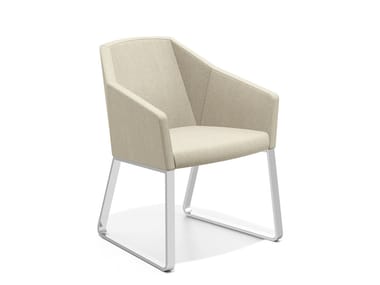 PARKER IV - Sled base fabric easy chair (Request Info).