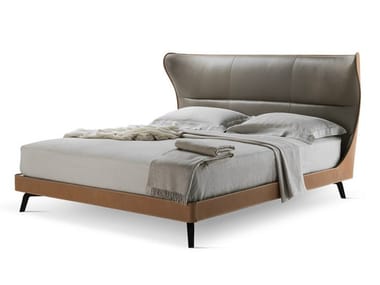MAMY BLUE BED - Tanned leather double bed (Request Info).