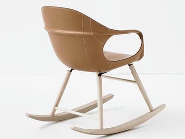 ELEPHANT ROCKING - Rocking tanned leather chair with armrests (Request Info).