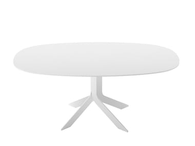 IBLEA - Oval MDF table with 4-star base (Request Info).