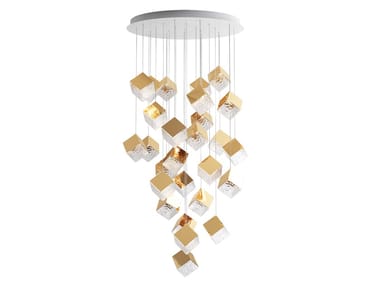 PYRITE 26 ROUND - LED crystal pendant lamp (Request Info).