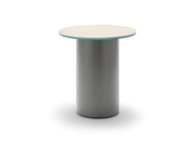 ROLF BENZ 260 YOKO - Round aluminium garden side table with ceramic top (Request Info).