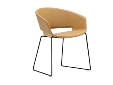 RONDA SO0453 - Sled base upholstered chair (Request Info).