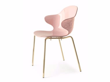 SAINT TROPEZ - Stackable polycarbonate chair with armrests (Request Info).
