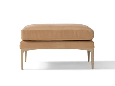 SEGNO - Leather footstool by Amura
