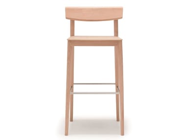 SMART BQ0637 - High wooden stool with back (Request Info).