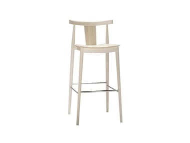SMILE BQ0338 / BQ0349 - High beech stool with integrated cushion with footrest (Request Info).
