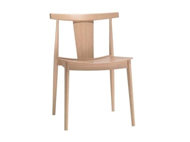 SMILE SI0325 - Stackable open back beech chair (Request Info).