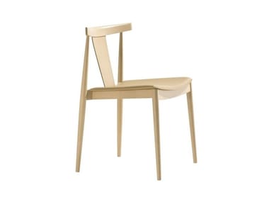 SMILE SI0326 - Stackable open back beech chair with integrated cushion (Request Info).