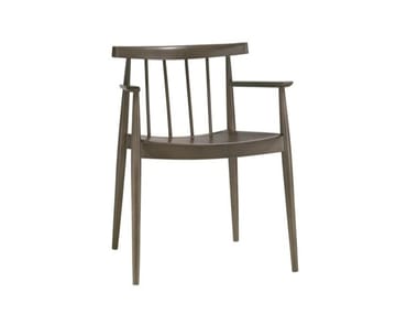 SMILE SO0333 - Open back beech chair with armrests (Request Info).