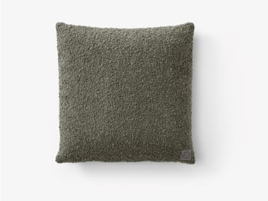 SOFT BOUCLE CUSHION SC28 - Solid-color square cotton and wool cushion (Request Info).