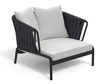 SPOOL 201 - Powder coated steel garden armchair with armrests (Request Info).