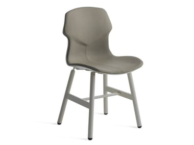 STEREO METAL IMBOTTITA FRONTALMENTE - Upholstered fabric chair with removable cover (Request Info).