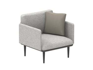 STYLETTO LOUNGE - Sectional fabric garden armchair with armrests (Request Info).