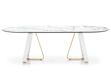 SUNSHINE - Oval marble dining table (Request Info).