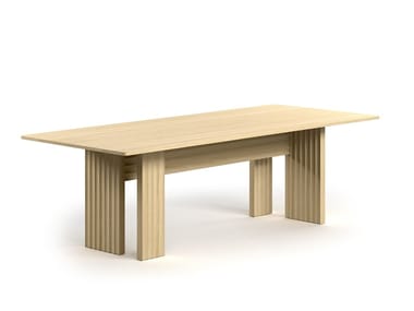 ROWS - Rectangular table with wooden, marble or glass top (Request Info).