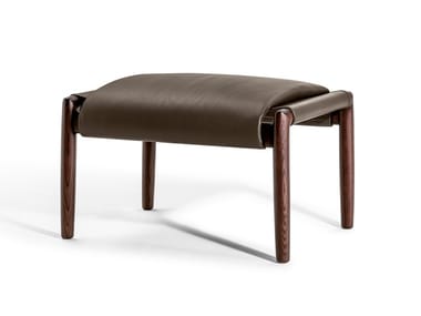 TIMES LOUNGE - Upholstered leather footstool (Request Info).