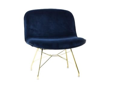 TROY - Upholstered velvet low chair (Request Info).
