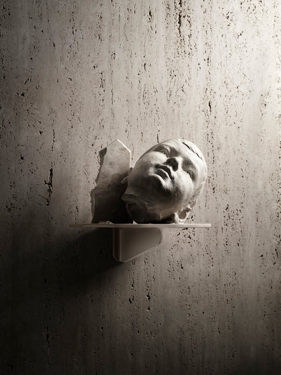 Museum shelf, beige