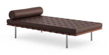 Barcelona® - Tufted Upholstered Leather Day Bed by Knoll #Venezia Leather | Brown (04)