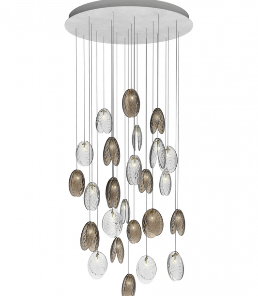 MUSSELS ROUND 26 - LED crystal pendant lamp (Request Info).