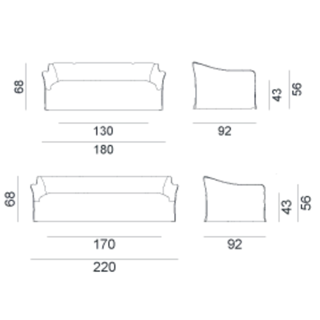 SAIA 10/12 - Fabric sofa with removable cover (Request Info).