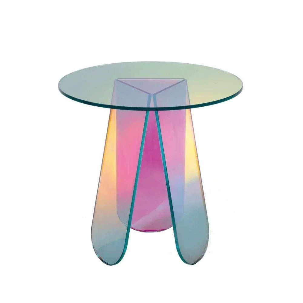SHIMMER - Low round crystal coffee table.