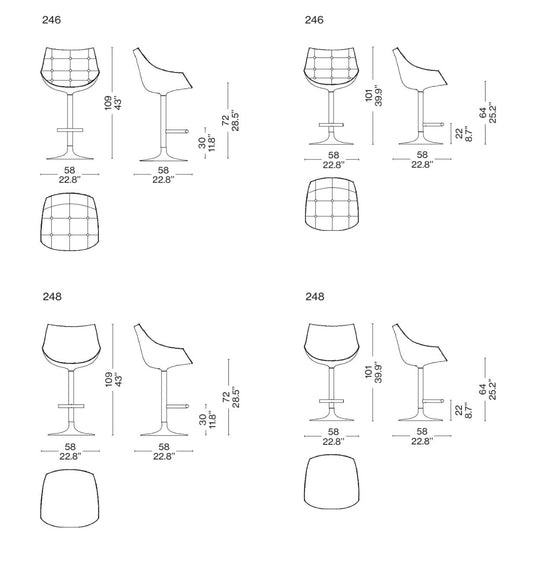 Passion Stool 246/248 (Leather Cat X,Y,Z).