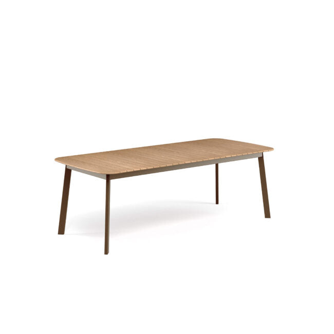 Shine Rectangular table with teak top 225x100 (Request Info).